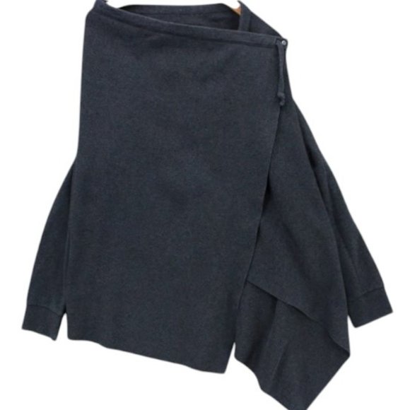 All Saints dark grey asymmetrical long sleeve sweater size S - Picture 1 of 8